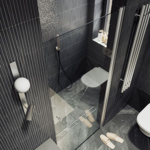 Душевая дверь MaybahGlass MGD-803-5 80см хром матовый